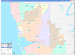 Grays HarborCounty, WA Wall Map Color Cast Style 2024